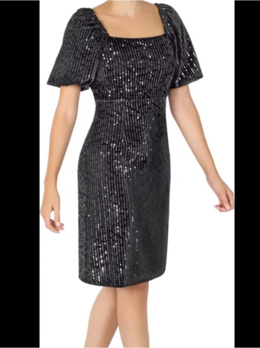 Julia Jordan  Puff Sleeve Empire Waist Velvet Midi Dress size 10